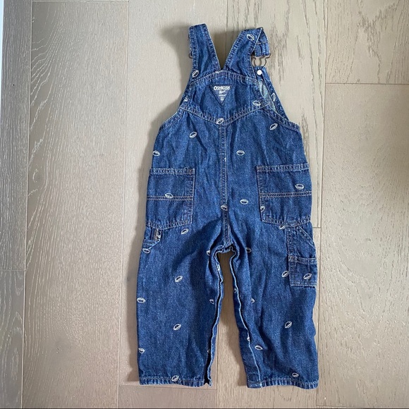OshKosh Embroidered Football Denim Overalls - Picture 8 of 9